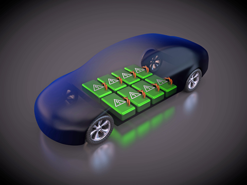 Fig. 1:  Electric Car and Its Battery Pack.