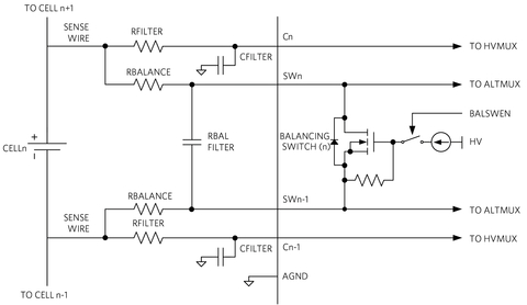 Fig. 3:  Battery Cell Balancing Network.