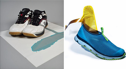 Sensors Insights 2018-09-20 Fig5 A prototype of the sensor sole was produced for the InForMed project by CMST/imec, Holst Centre and RSscan. Left is a prototype based on thermoplastic polyurethane (TPU) and printed silver structures (Holst Centre). On the right is the prototype using pol