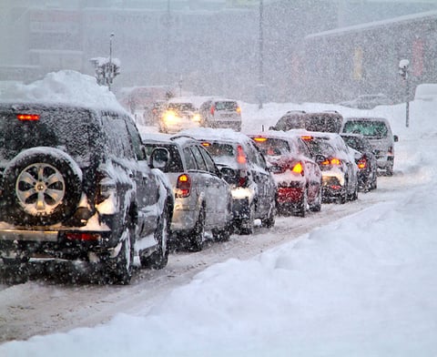 Blizzard on the Road Credit MarianVejcik iStock Getty Images Plus Getty Images Blizzard on the Road
