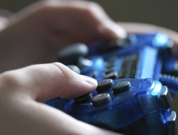 A child holding a video game controller