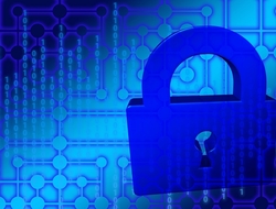 A blue padlock