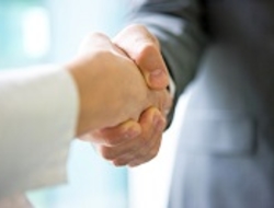 Two people shaking hands