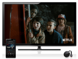 Netflix Stranger Things TV and Chromecast Ultra (Netflix) Netflix's Stranger Things seen on Chomecast Ultra. Image: Netflix