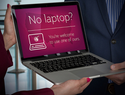 Qatar Airways Laptop Loan Editorial A free laptop provided by Qatar Airways as part of the Laptop Loan service
