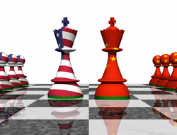 US China on chess board