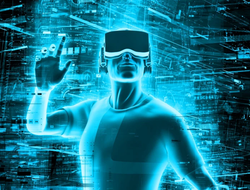 Virtual Reality VR with glove