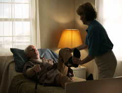 Home care nurse and patient (Getty/Photodisc) Home care nurse giving patient physical therapy