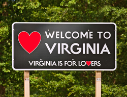 Virginia welcome sign Virginia welcome sign