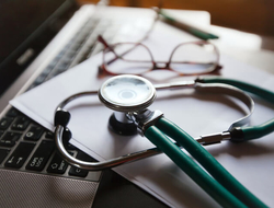 Healthcare doctor technology computer keyboard generic concept (Getty/anyaberkut) A stethoscope on a computer keyboard