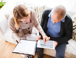 Doctor and patient Doctor and patient with heldheld device
