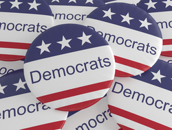 Democrats politics debate Buttons reading "Democrats"