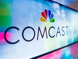 Comcast Center headquarters office sign logo - 800 px (Comcast) Comcast Center headquarters in Philadelphia. Image: Comcast