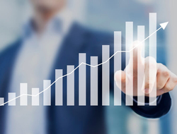 Finance concept abstract generic Money Cash Revenue Profits Business (Getty/NicoElNino) A bar chart showing positive business growth