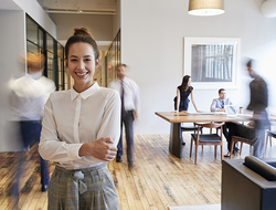 female woman Millennial office employee female woman Millennial office employee