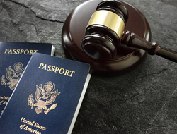 U.S. passports and gavel U.S. passports and gavel