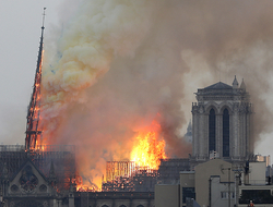 Notre Dame Fire AP Newscred Editorial Travel Group Only Flames rise from Notre Dame cathedral as it burns in Paris.