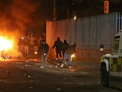 Northern Ireland Riots Editorial Newscred Travel Group Only Petrol bombs are thrown at police in the Creggan area of Londonderry, in Northern Ireland.