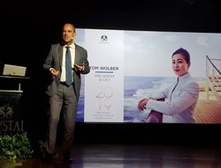 Tom Wolber President and CEO Crystal Cruises Crystal Sales Gala 2019 Photo by Susan J. Young Editorial Use Only Tom Wolber President and CEO Crystal Cruises Crystal Sales Gala 2019 Photo by Susan J. Young Editorial Use Only