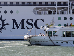 Venice Collision Newscred Editorial Travel Group Only The MSC Magnifica cruise ship passes by the tourist boat, foreground, bottom right, that was struck by a towering cruiser, foreground right, in Venice, Italy.
