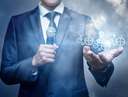 businessman with microphone man with microphone