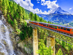 Switzerland’s Gornergrat railway connecting Zermatt with the peak of the Gornergrat, with a view of the Matterhorn. Switzerland’s Gornergrat railway connecting Zermatt with the peak of the Gornergrat, with a view of the Matterhorn.