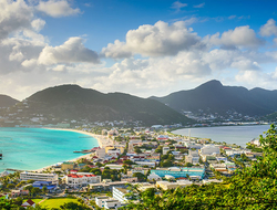 Philipsburg Saint Maarten Aerial view of Philipsburg in Saint Maarten