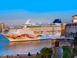 Norwegian Sky in Cuba Editorial Only Norwegian Sky at sea in Cuba