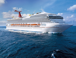 Carnival Sunrise Image of ship in water.