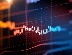 Financial graph on technology abstract background Technology abstract background