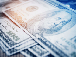 $100 bill with digital overlay Hundred dollar bill with digital matrix